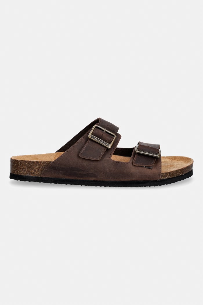 Nubukové šľapky Skechers AIDAN 205712 hnedá SS26