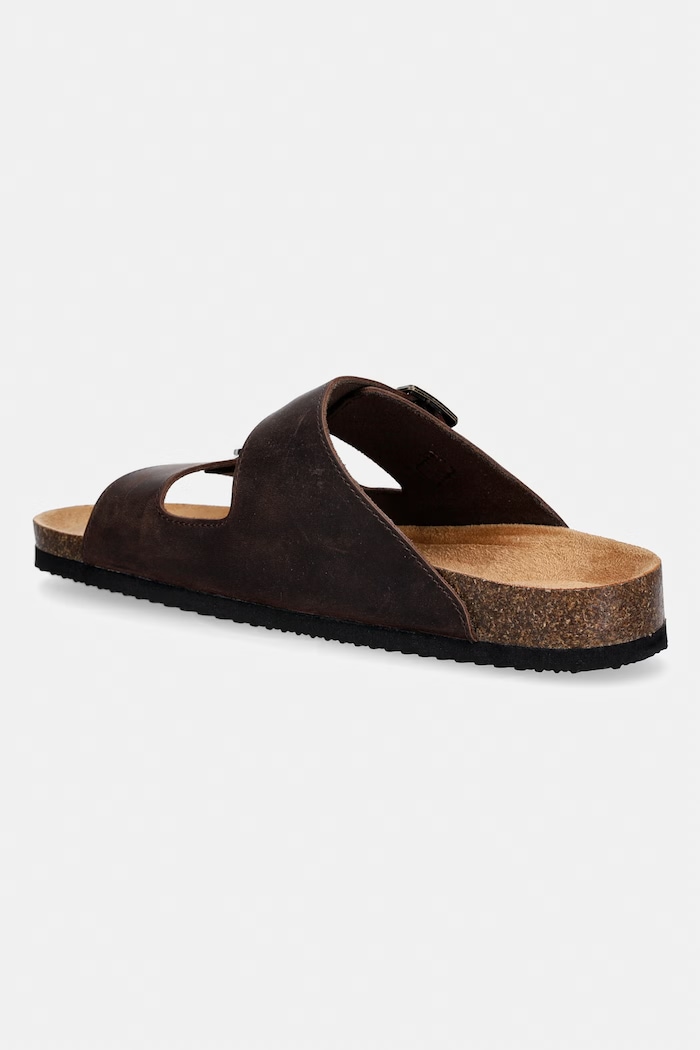 Obuv Nubukové šľapky Skechers AIDAN 205712 hnedá