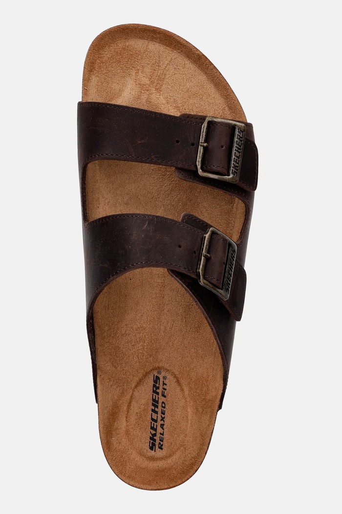 Nubukové šľapky Skechers AIDAN hnedá 205712