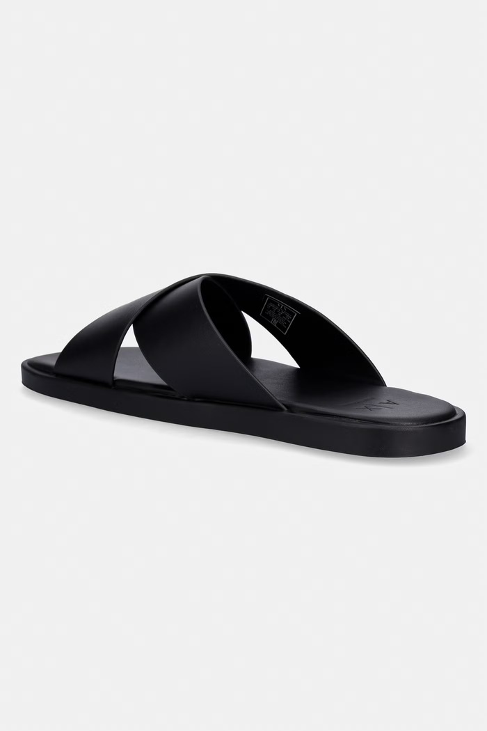 Boty Armani Exchange pantofle pánské kožené XM002619.AF10848.UC001 černá