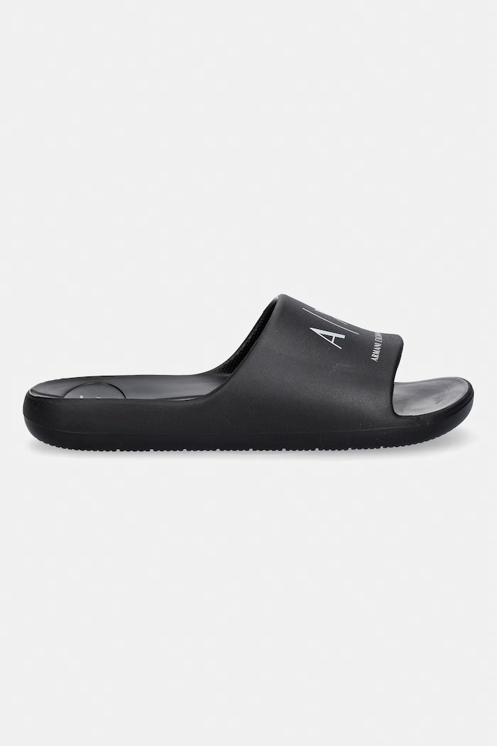 Armani Exchange papuci pentru piscină pentru bărbați XM002744.AF23456.MC011 negru SS26