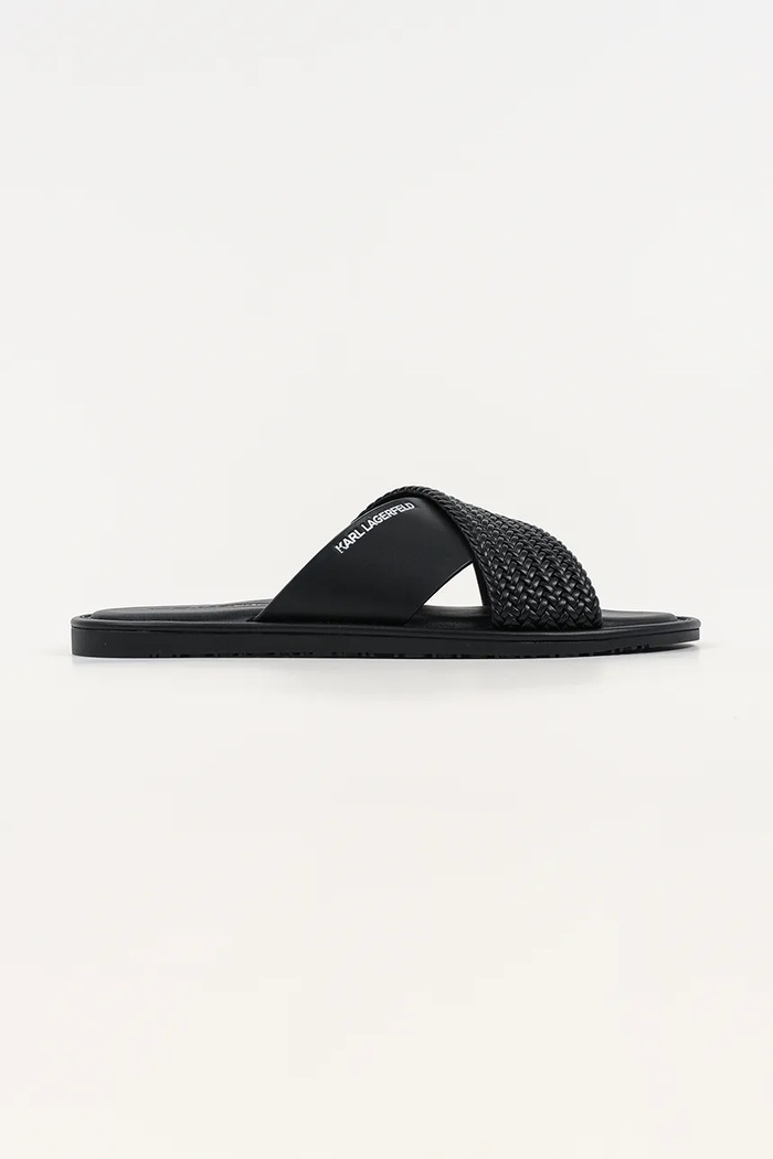 Kožené šľapky Karl Lagerfeld Kastor Iv čierna KL70214C.000