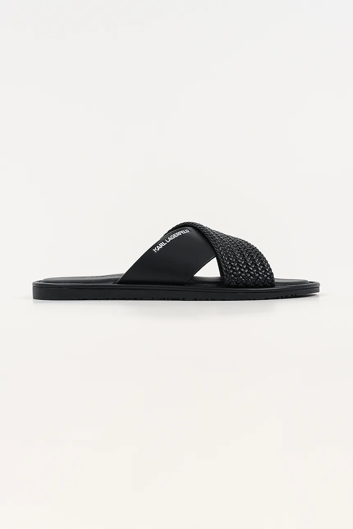 Kožené šľapky Karl Lagerfeld Kastor Iv čierna KL70214C.000