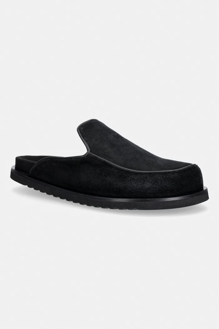 Filling Pieces Clog Suede klapki mules męskie zamszowe czarny 112613332214.130