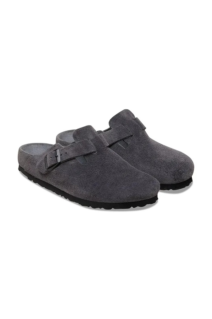 Încălțăminte Birkenstock Boston EXQ LEVE papuci cu toc plat pentru bărbați piele întoarsă 1031485 gri