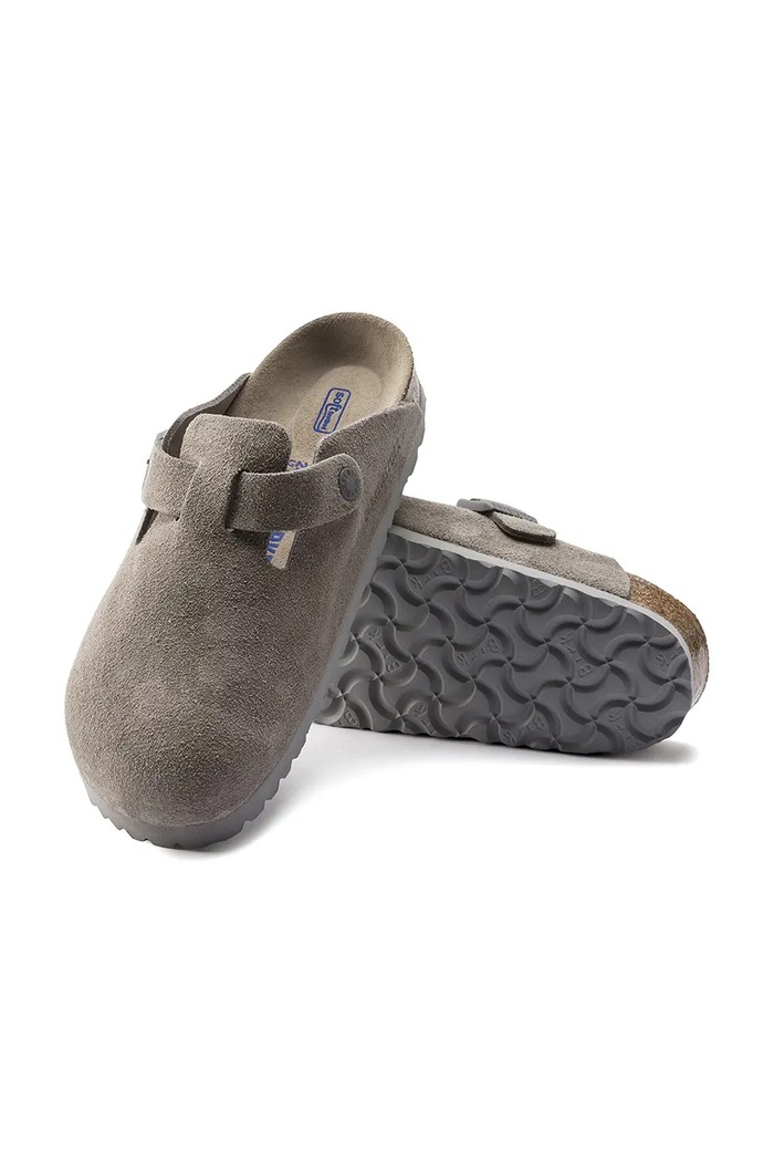 Birkenstock Boston SFB LEVE σαγιονάρες επίπεδες Ανδρικές σουέτ γκρί 1020549