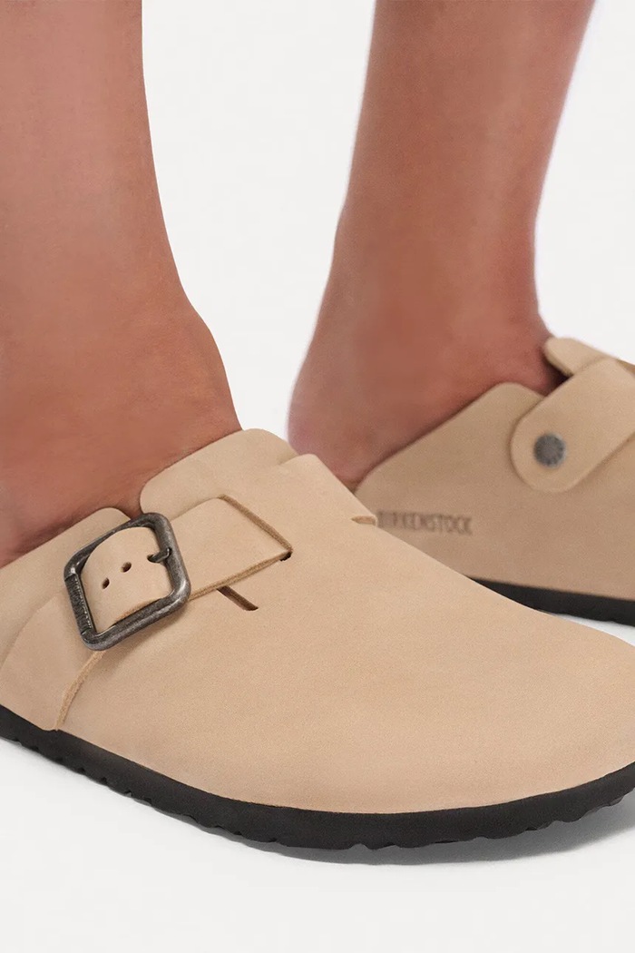 Birkenstock Boston WB LENB шльопанці із закритими пальцями чоловічі шкіряні 1031573