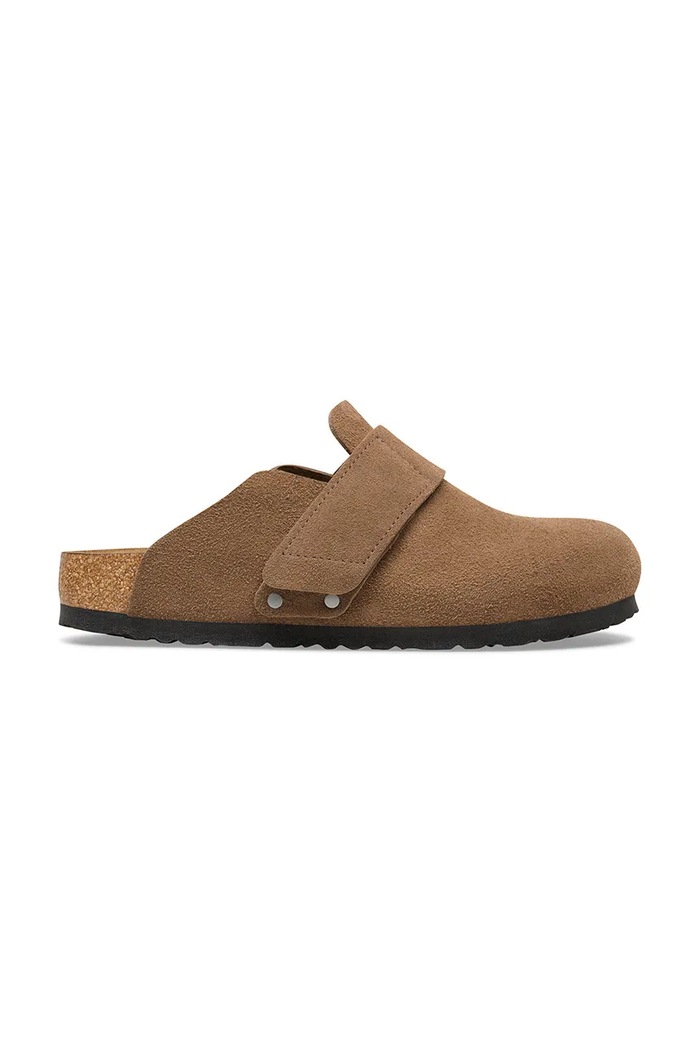 Birkenstock Loma papuci mocasini pentru bărbați din piele întoarsă maro 1032028