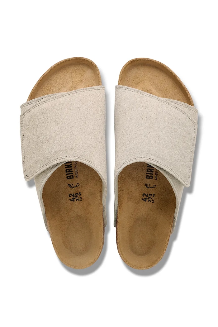 Încălțăminte Birkenstock Solana papuci pentru bărbați din piele întoarsă 1031601 bej