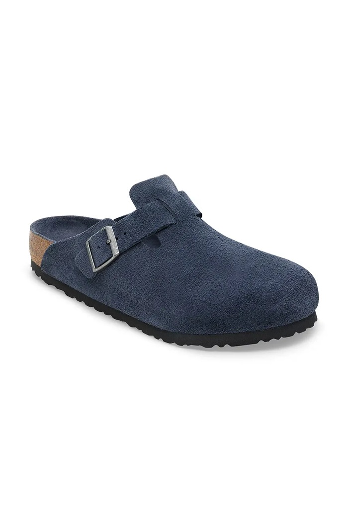 Birkenstock Boston чехли сабо от велур 1030837 тъмносин SS26