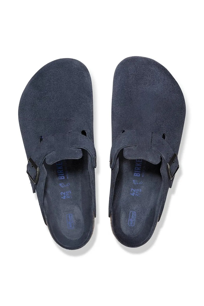 Birkenstock Boston чехли сабо от велур тъмносин 1030837