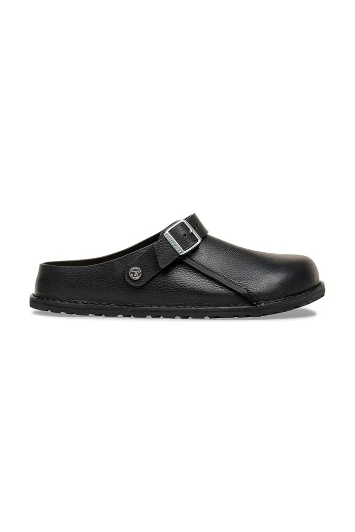 Birkenstock papuci mocasini din piele Lutry piele întoarsă negru 1031273