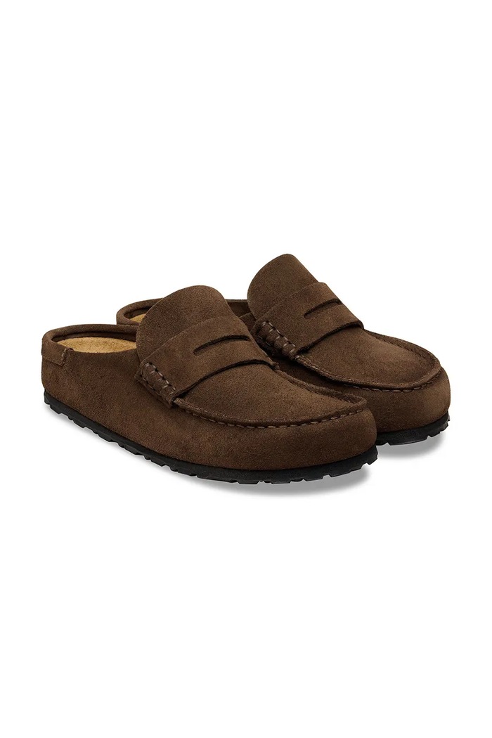 Обувь Birkenstock Naples мокасины на плоском каблуке замшевые 1031605 коричневый