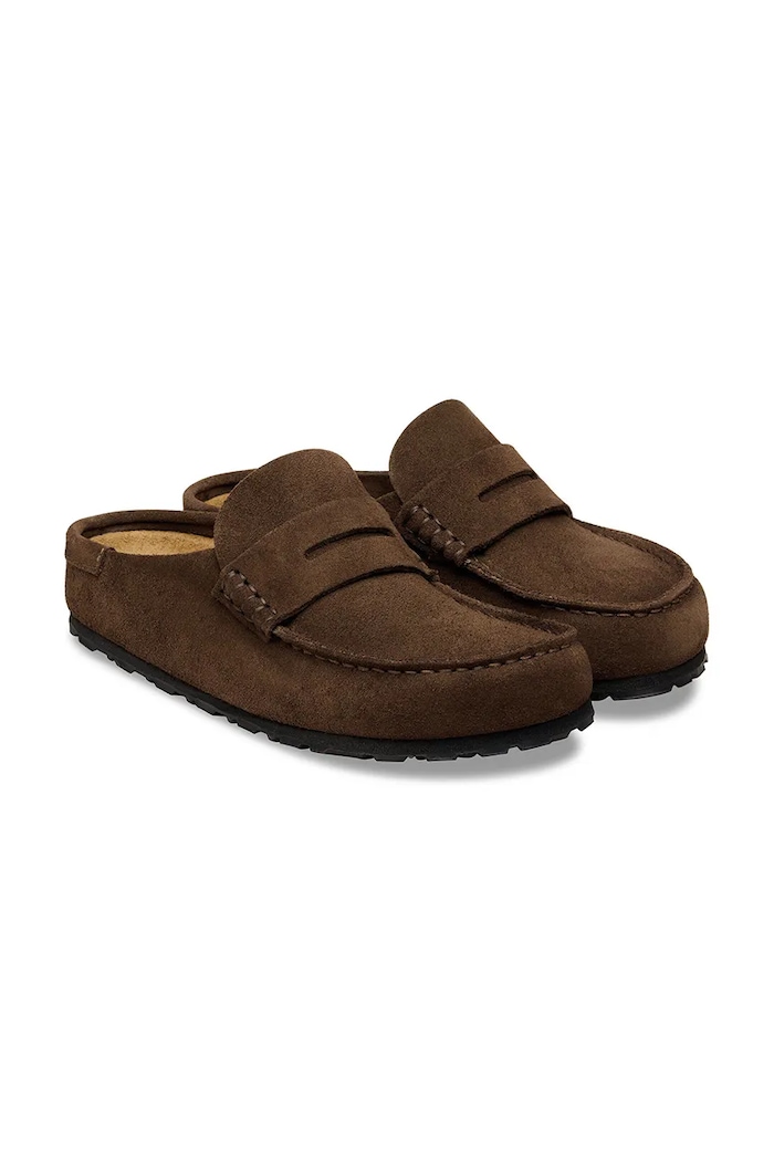 Обувь Birkenstock Naples мокасины на плоском каблуке замшевые 1031605 коричневый