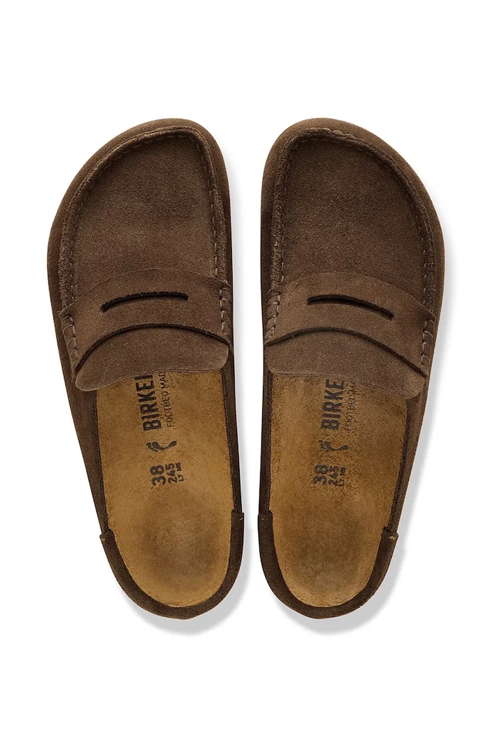 Birkenstock Naples мокасины на плоском каблуке замшевые коричневый 1031605