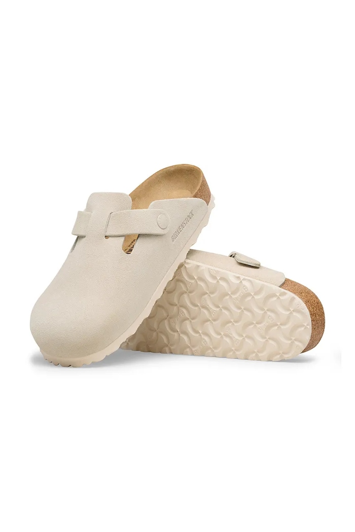 Birkenstock σαγιονάρες σουέτ Boston 1031623 μπεζ