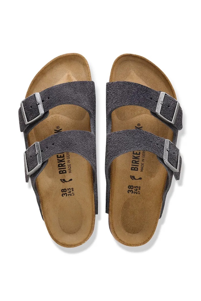 Birkenstock σαγιονάρες σουέτ Arizona γκρί 1031632