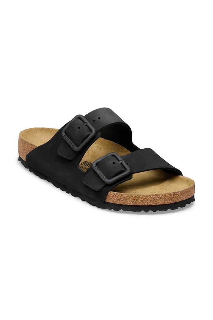 Birkenstock klapki nubukowe Arizona Wire Buckle 1031697 czarny SS26