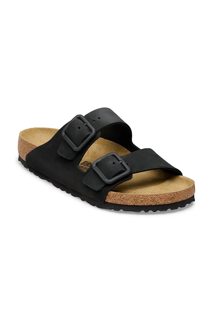 Birkenstock klapki nubukowe Arizona Wire Buckle 1031697 czarny SS26