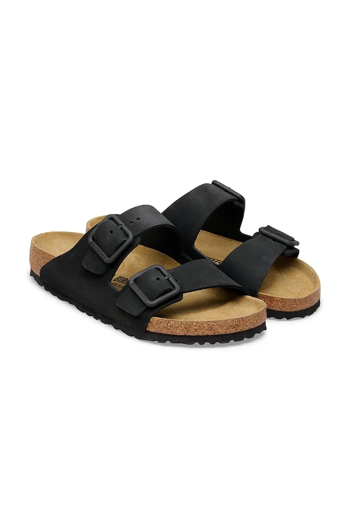 Obuwie Birkenstock klapki nubukowe Arizona Wire Buckle 1031697 czarny