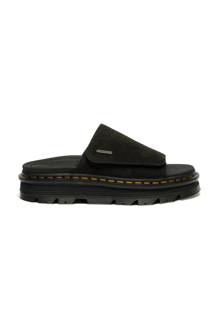 Dr. Martens шлёпанцы на платформе замшевые ZebZag Slide чёрный DM42409001