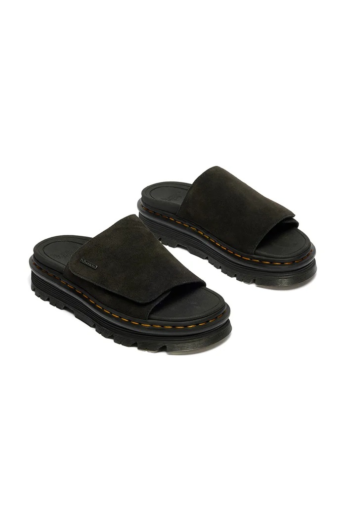Обувь Dr. Martens шлёпанцы на платформе замшевые ZebZag Slide DM42409001 чёрный