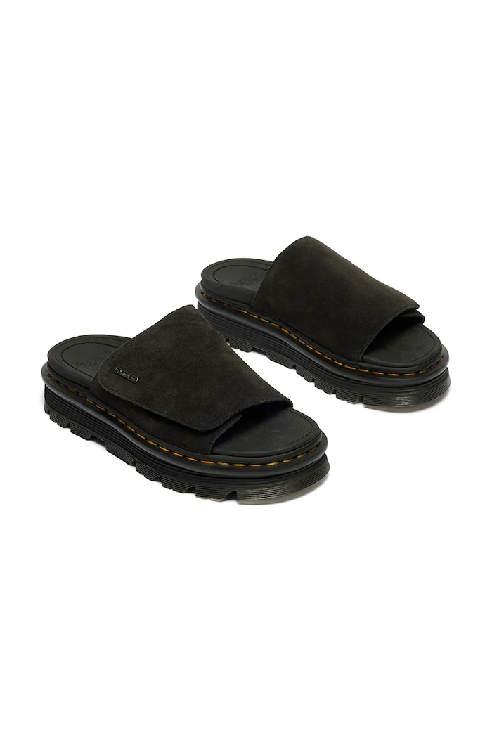 Обувь Dr. Martens шлёпанцы на платформе замшевые ZebZag Slide DM42409001 чёрный