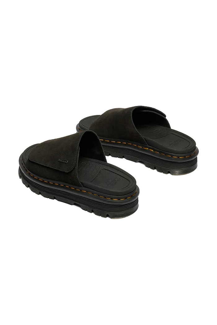 Dr. Martens шлёпанцы на платформе замшевые ZebZag Slide чёрный DM42409001