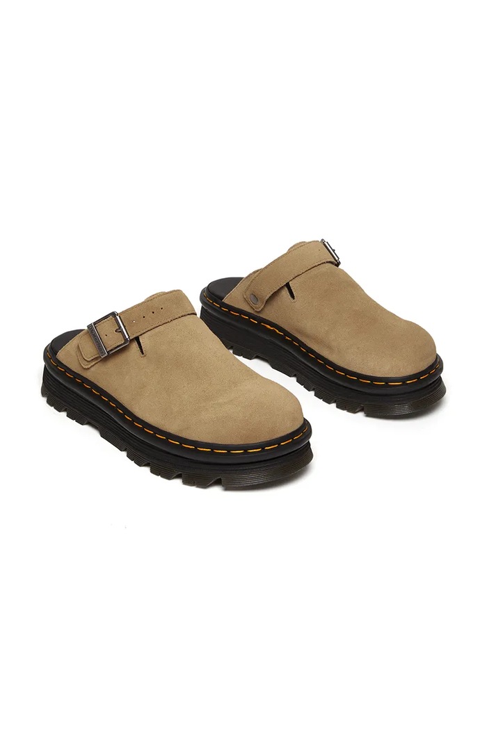 Obuwie Dr. Martens ZebZag Mule klapki mules zamszowe DM31737439 beżowy