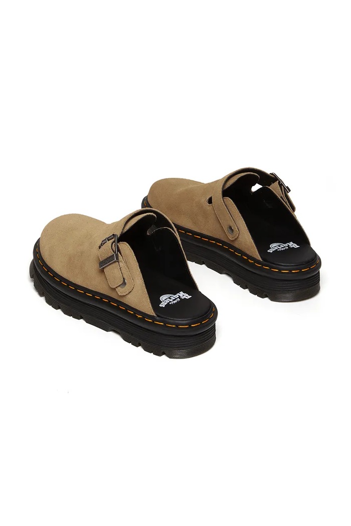 Dr. Martens ZebZag Mule klapki mules zamszowe beżowy DM31737439