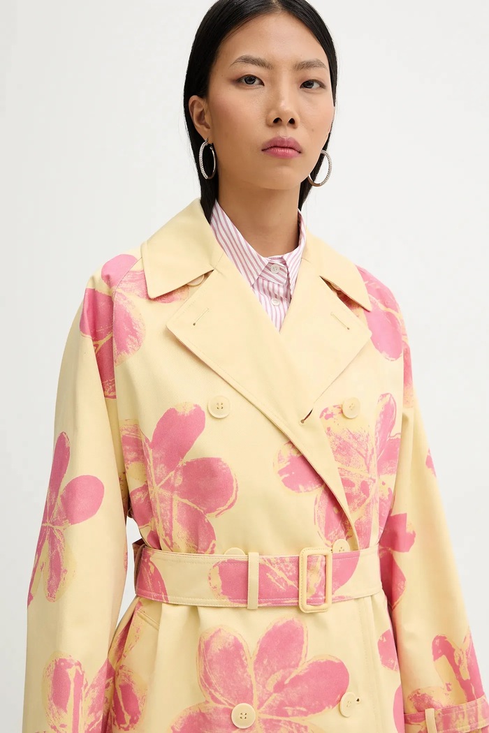 Βαμβακερή καμπαρντίνα Weekend Max Mara SRADIOSO κίτρινο 2615021036600