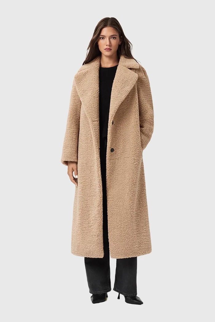 AllSaints płaszcz bez kaptura beżowy W062OB