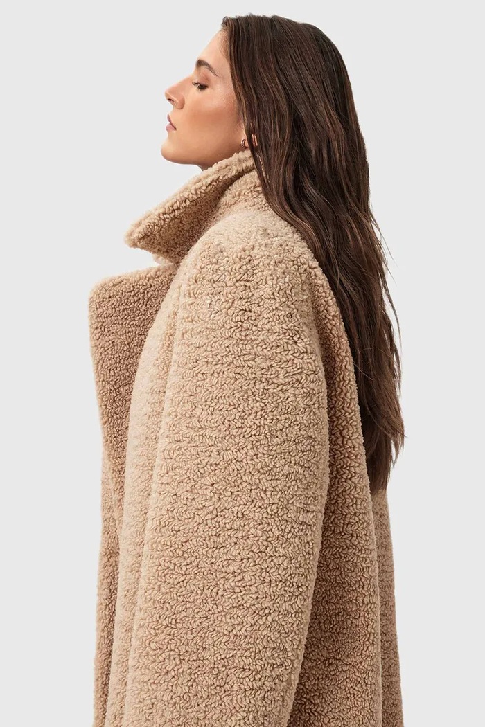Odzież AllSaints płaszcz W062OB beżowy