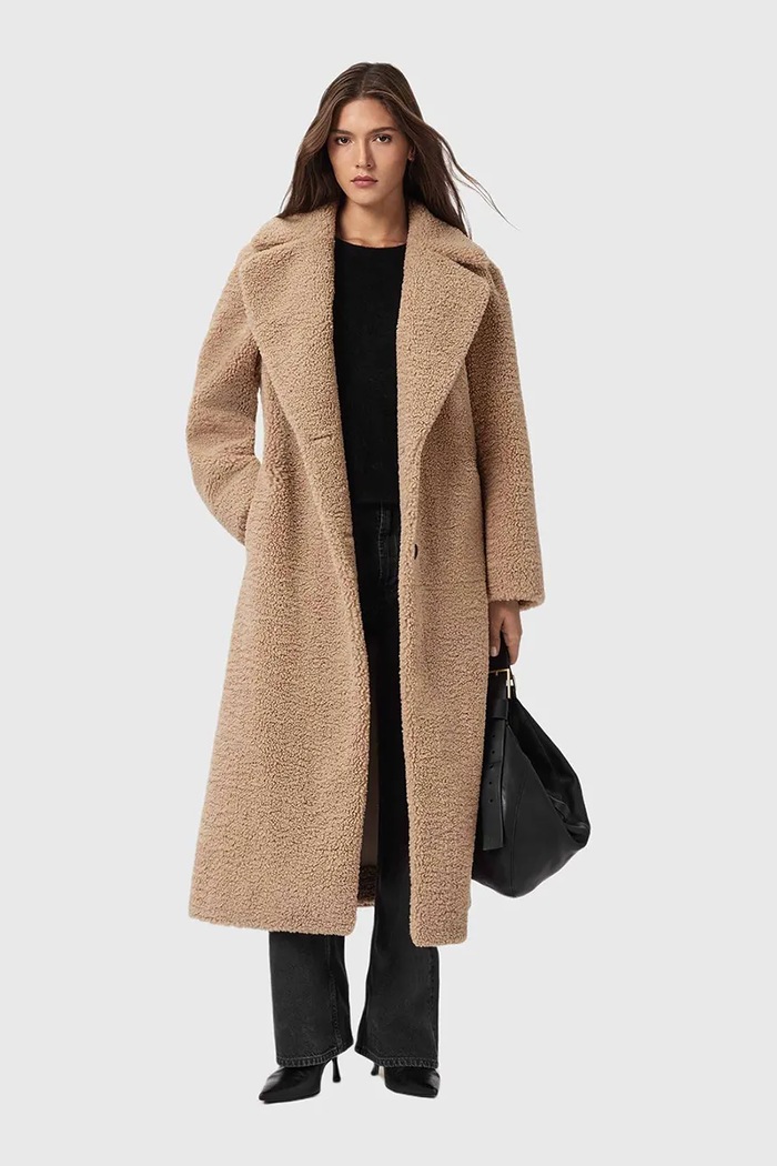 AllSaints płaszcz W062OB beżowy