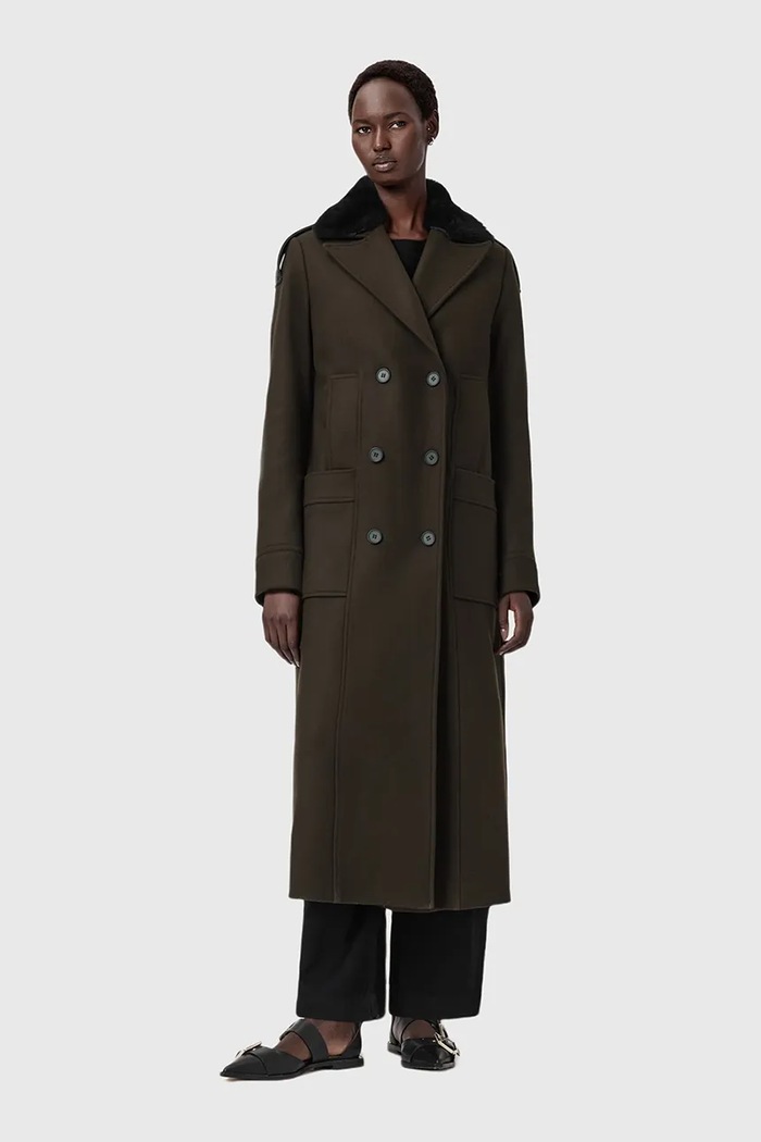AllSaints płaszcz z dodatkiem wełny W060OD