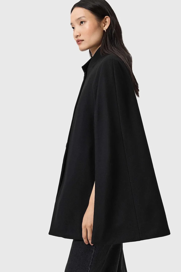 Îmbrăcăminte AllSaints haină cu lână W102OD negru
