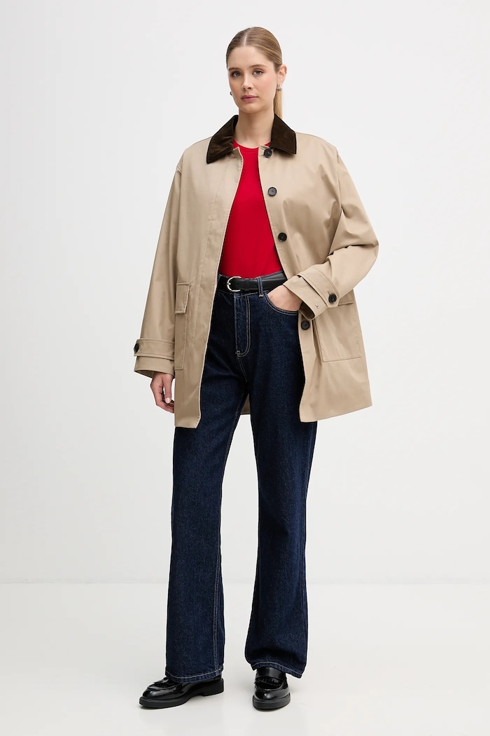 Παλτό Tommy Hilfiger WW0WW47765 μπεζ SS26