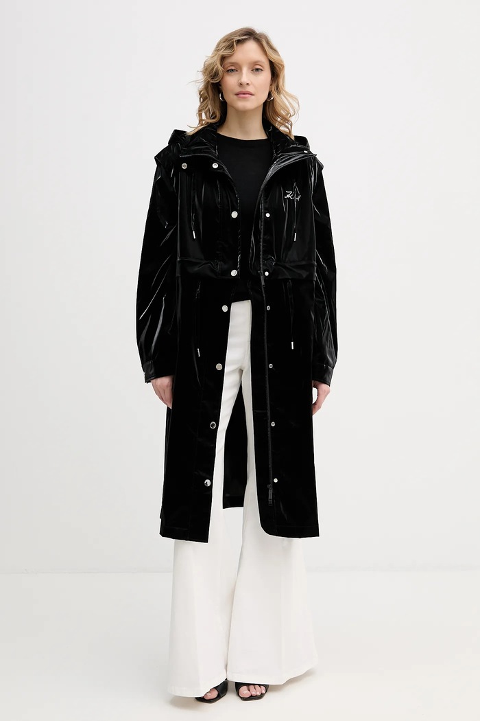 Bunda parka Karl Lagerfeld B1W15006 čierna SS26