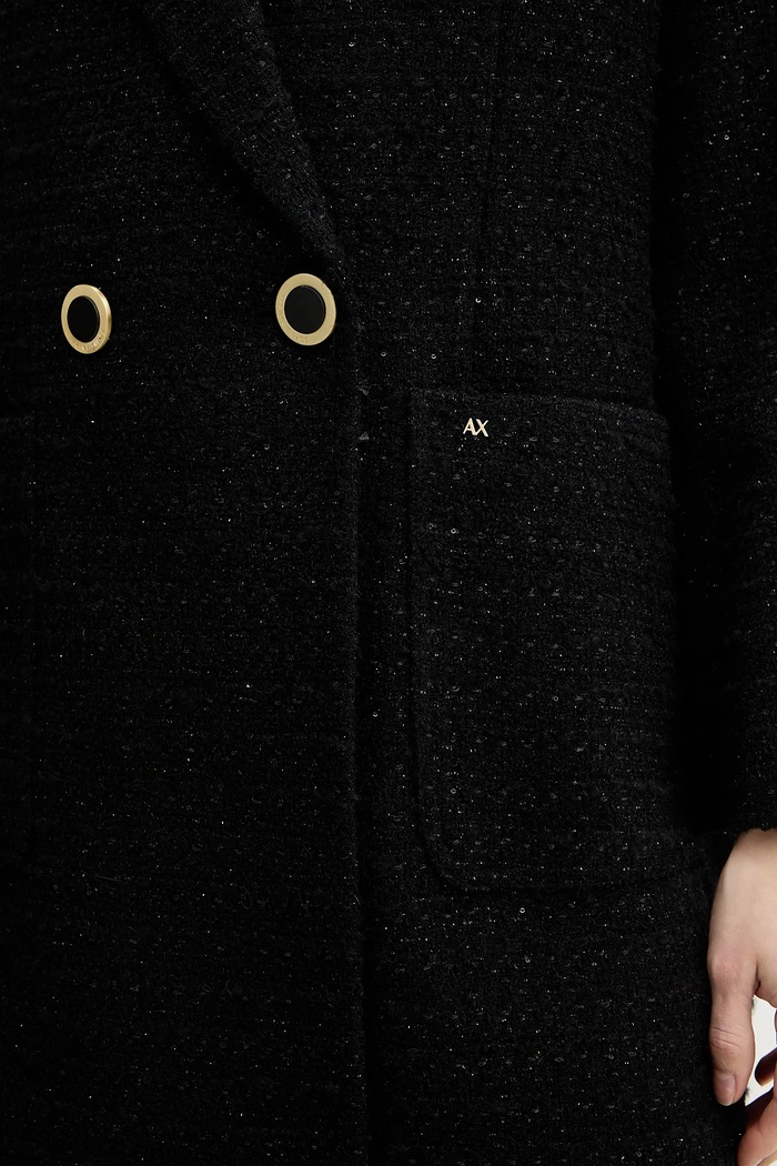 Armani Exchange cappotto con lana XW001810.AF18997 nero