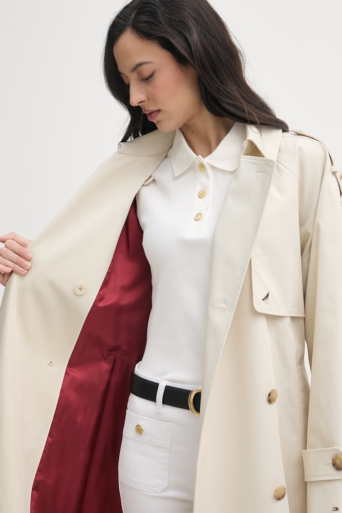 Tommy Hilfiger trenčkot dámsky bavlnený WW0WW50627