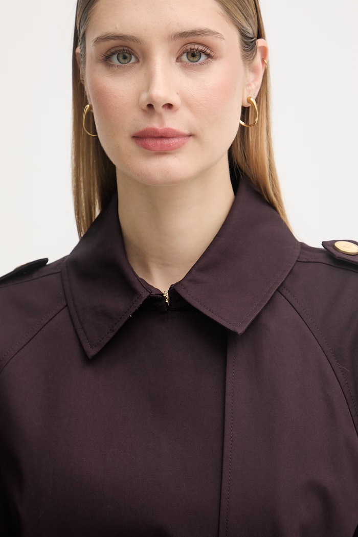 Tommy Hilfiger trenčkot dámsky bavlnený fialová WW0WW50627