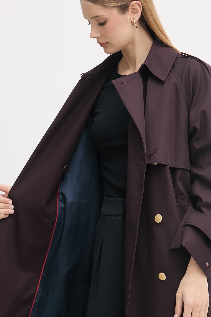 Tommy Hilfiger trenčkot dámsky bavlnený WW0WW50627