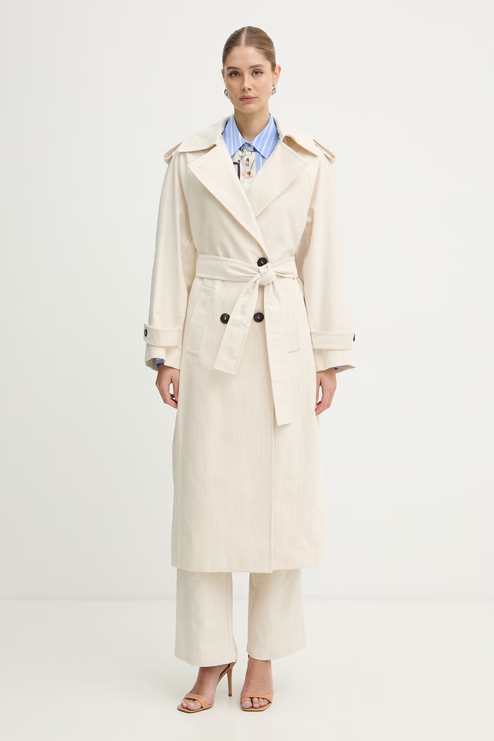 Trenčkot s prímesou vlny MAX&Co. MCOBAFFO oversize béžová 2616011051200