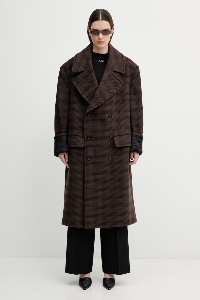 MM6 Maison Margiela płaszcz z dodatkiem wełny S52AA0190.M35472.M63