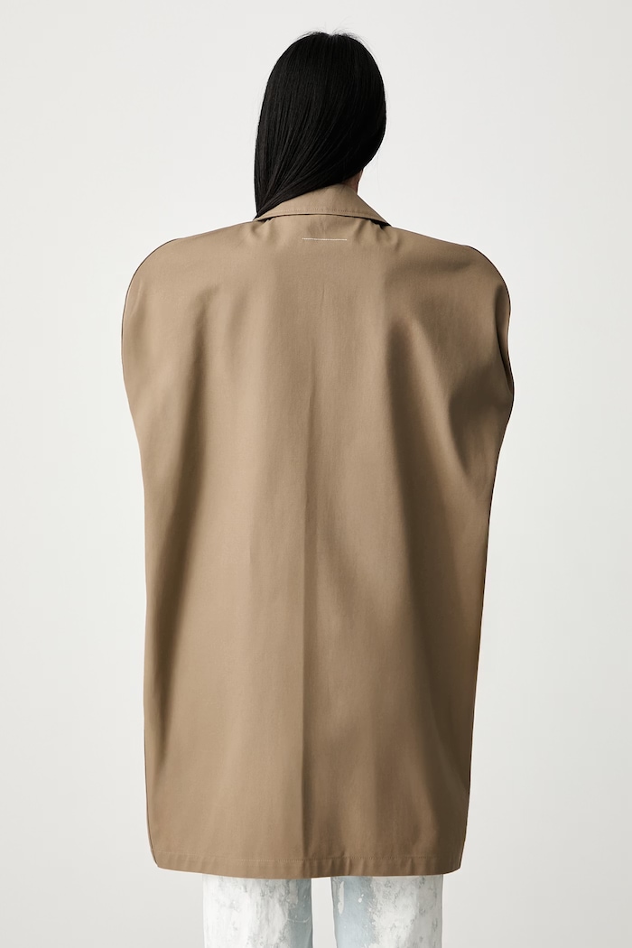 Odzież MM6 Maison Margiela Płaszcz damski bawełniany S62AA0101.M35887 beżowy