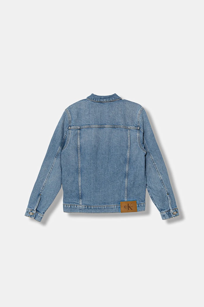 Detská rifľová bunda Calvin Klein Jeans IU0IU00726.128.176.PPY2 modrá SS26