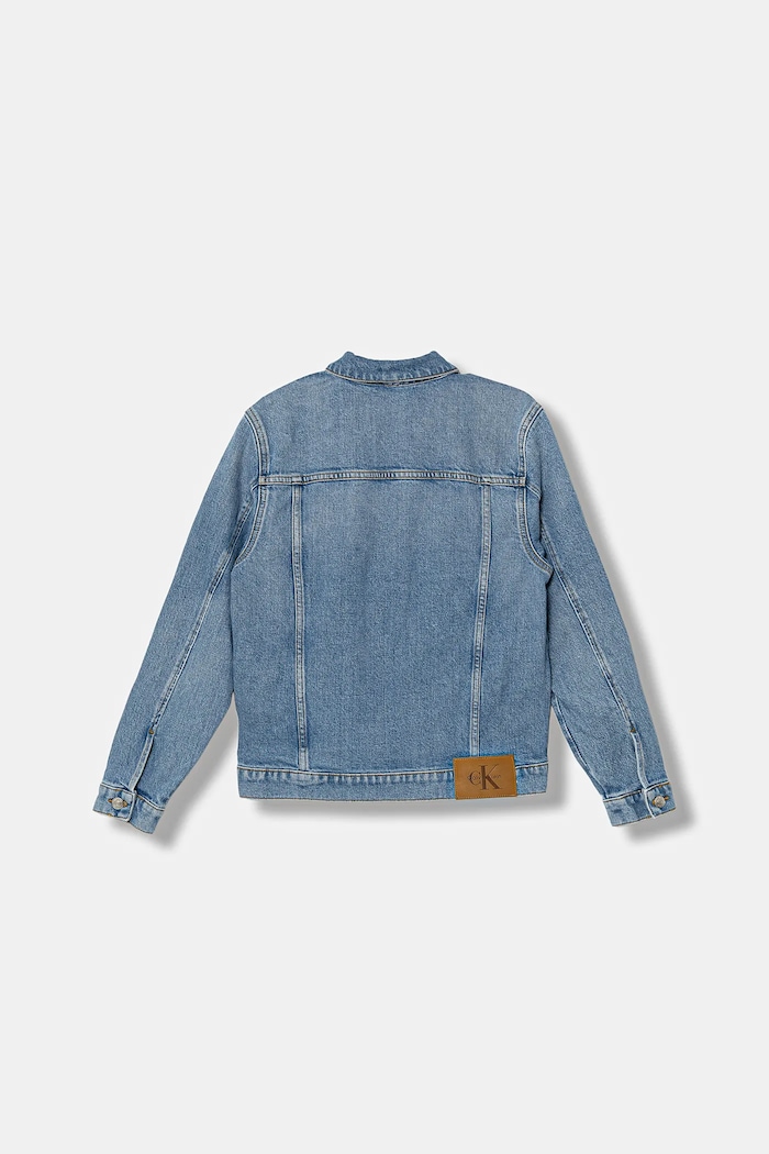 Detská rifľová bunda Calvin Klein Jeans IU0IU00726.128.176.PPY2 modrá SS26
