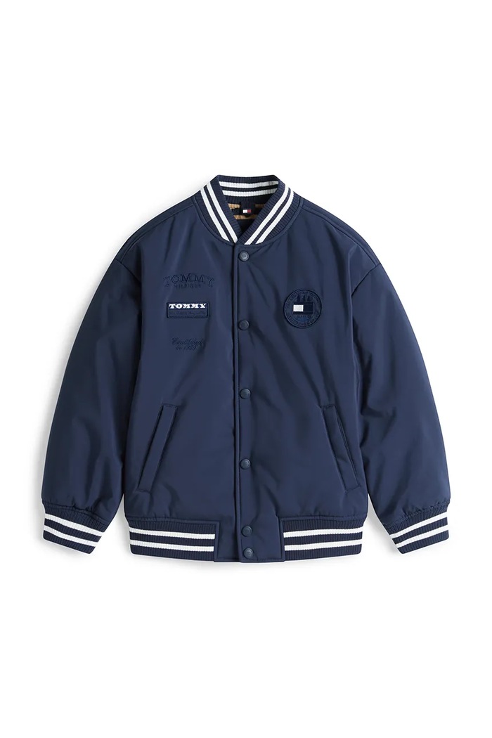 Detská bunda bomber Tommy Hilfiger KB0KB10079.128.176.PPY2 tmavomodrá SS26