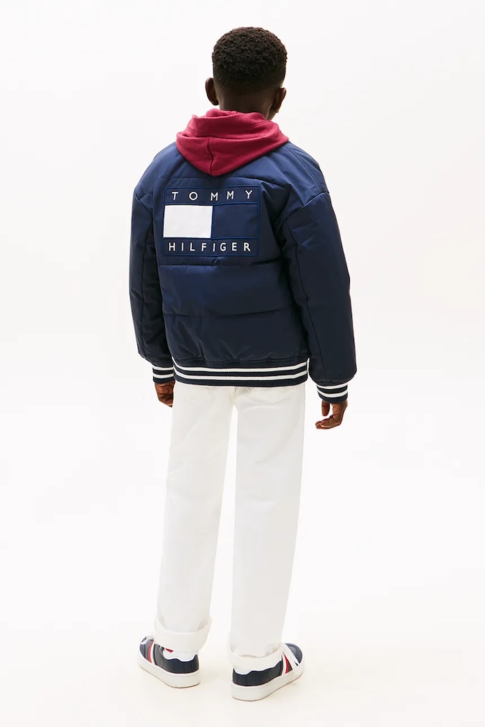Detská bunda bomber Tommy Hilfiger tmavomodrá KB0KB10079.128.176.PPY2
