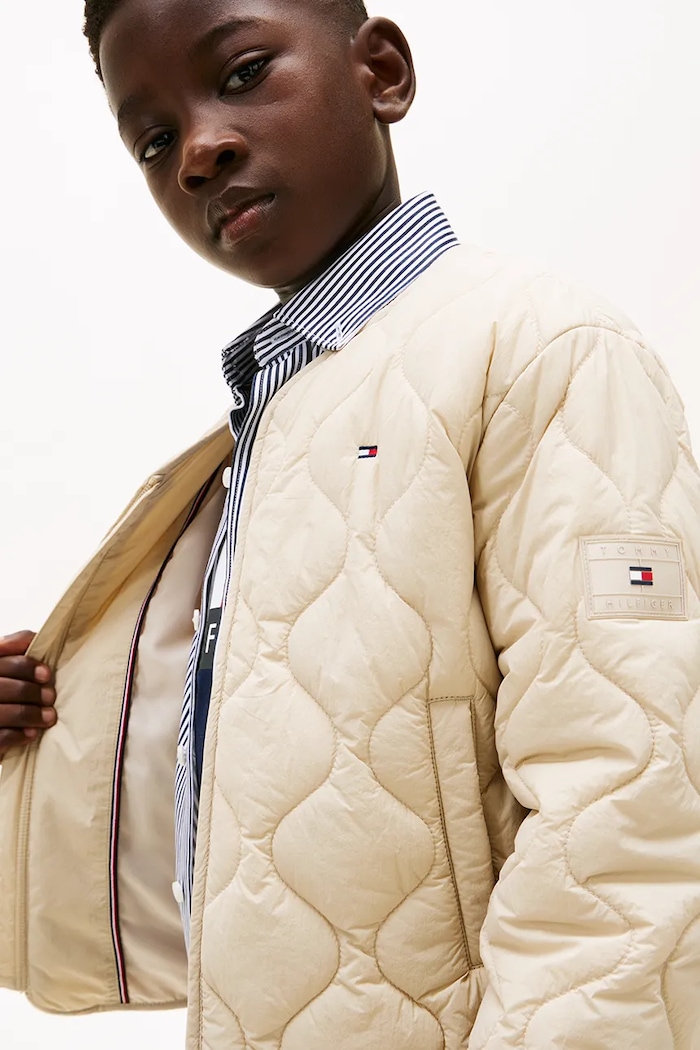 CHLAPEC Dětská bunda Tommy Hilfiger KS0KS00731.128.176.PPY2 béžová